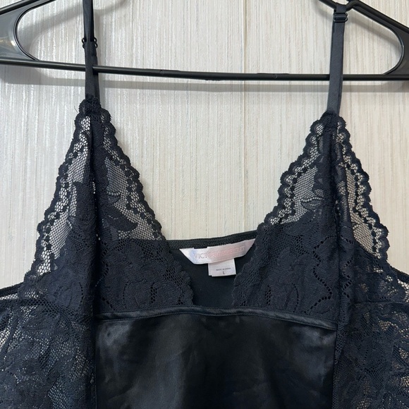 Victoria's Secret Y2K Black Satin Chemise with Lace Trim - Picture 4 of 5